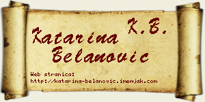 Katarina Belanović vizit kartica